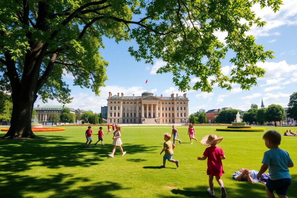 Children playing on the grounds of Rideau Hall in Ottawa Children playing on the grounds of Rideau Hall in Ottawa